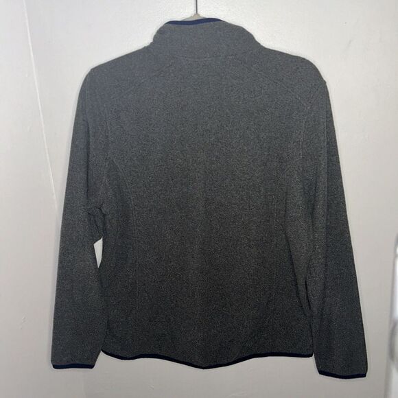 LL Bean 1/4 Zip Lightweight Fleece Pullover Sweater Logo Gray Size L Women's - Picture 6 of 6